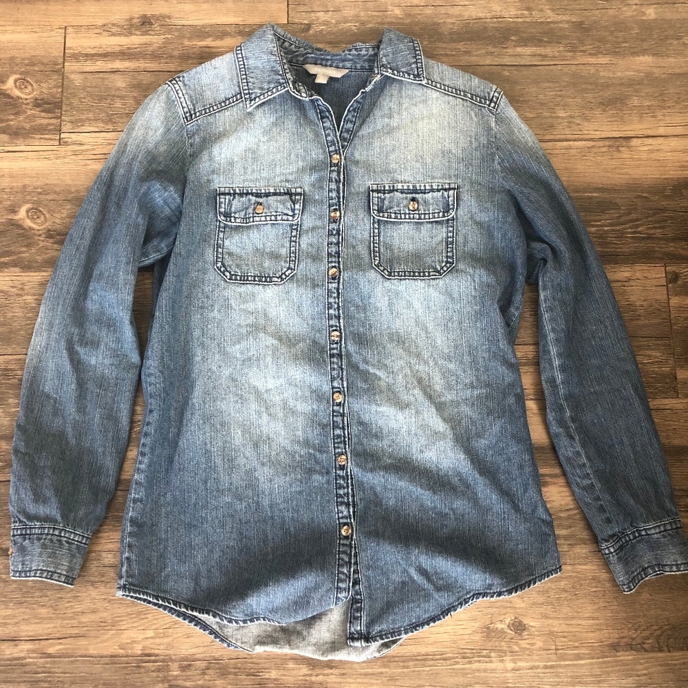 Rubbish Faded Jean Shirt Sz XS